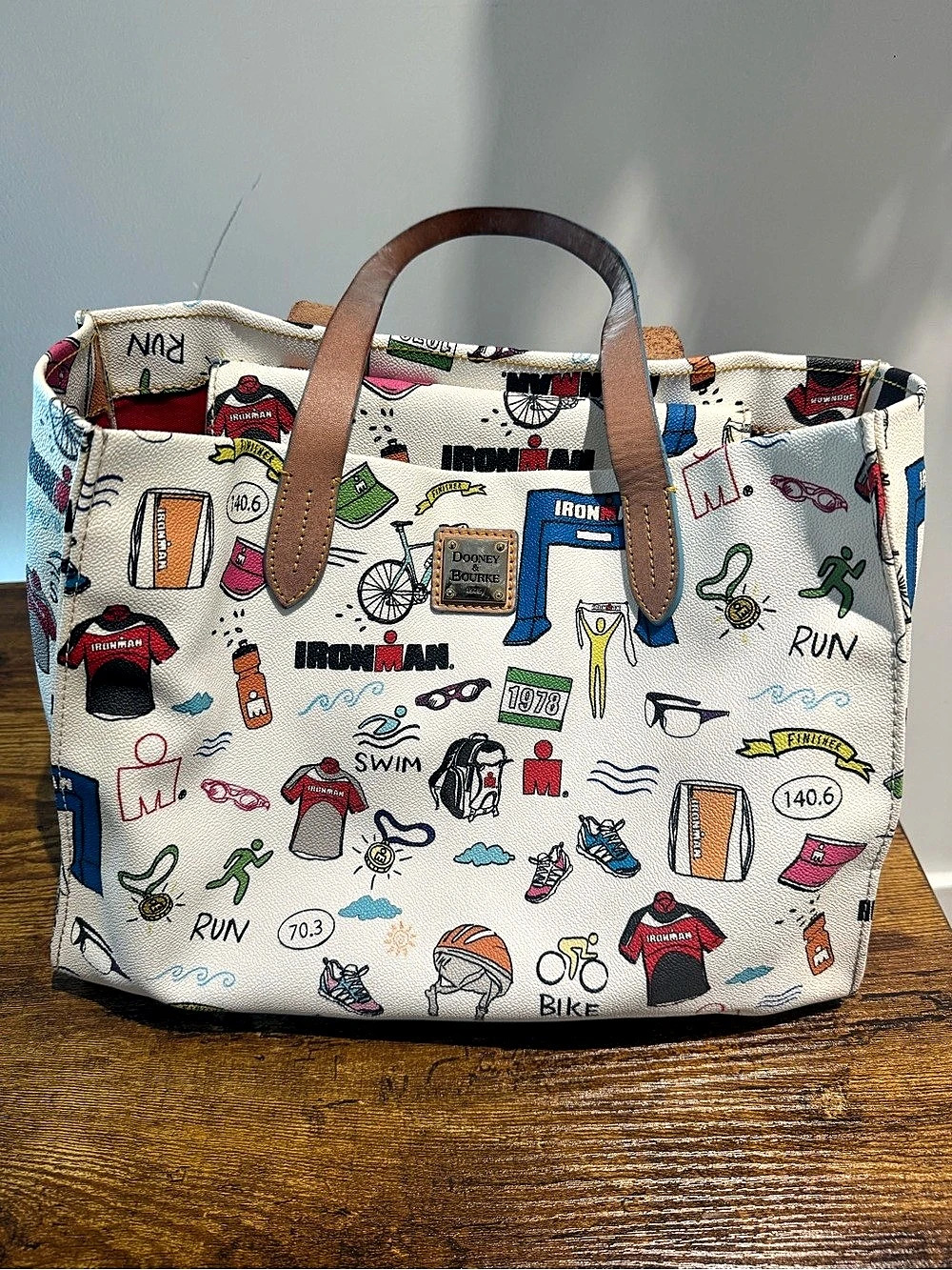 Dooney & Bourke Ironman Triathlon Tote Bag White & Red